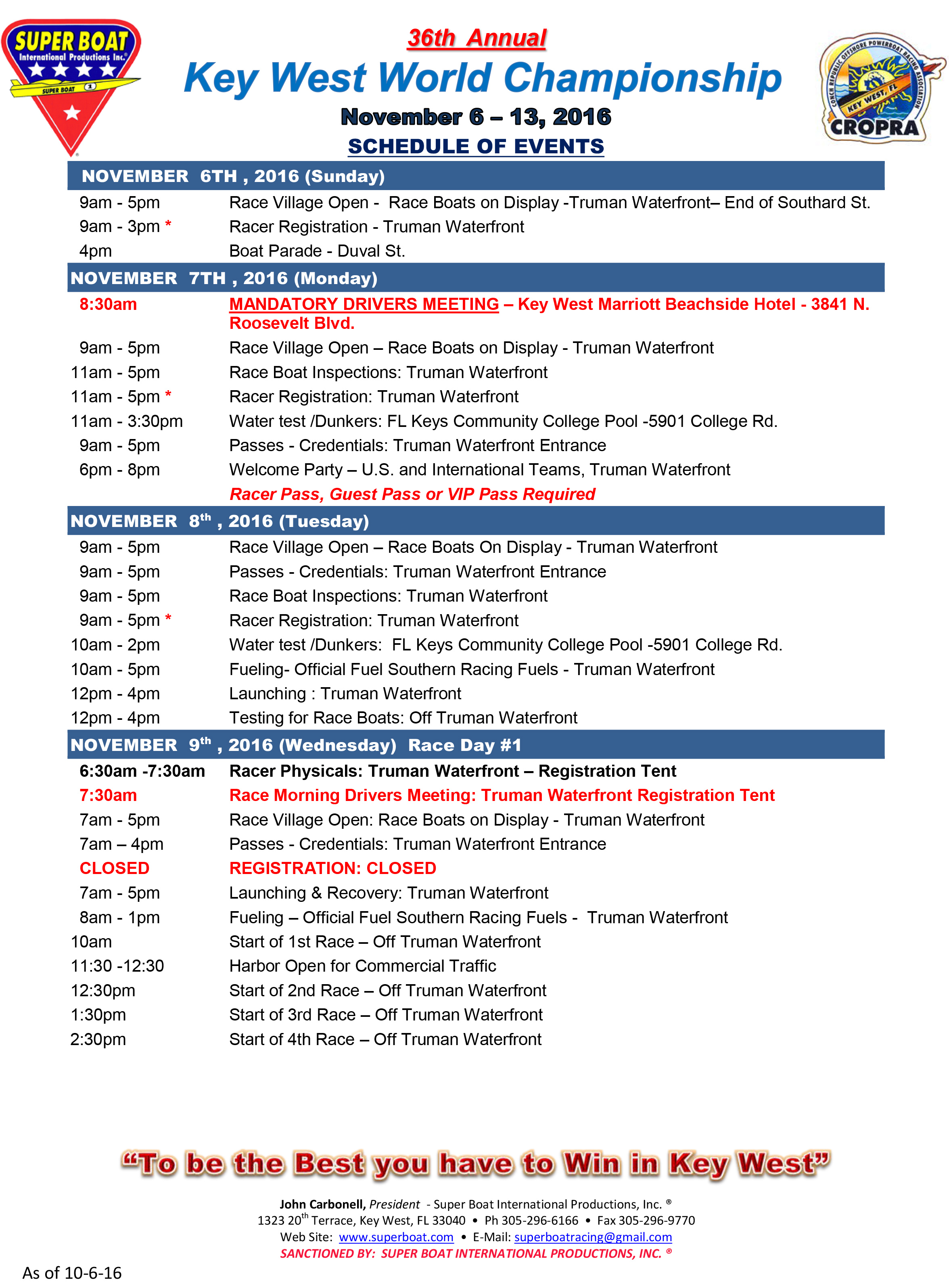 Key West World Championships